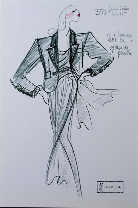 disegni di yves saint laurent|yves saint laurent sketches.